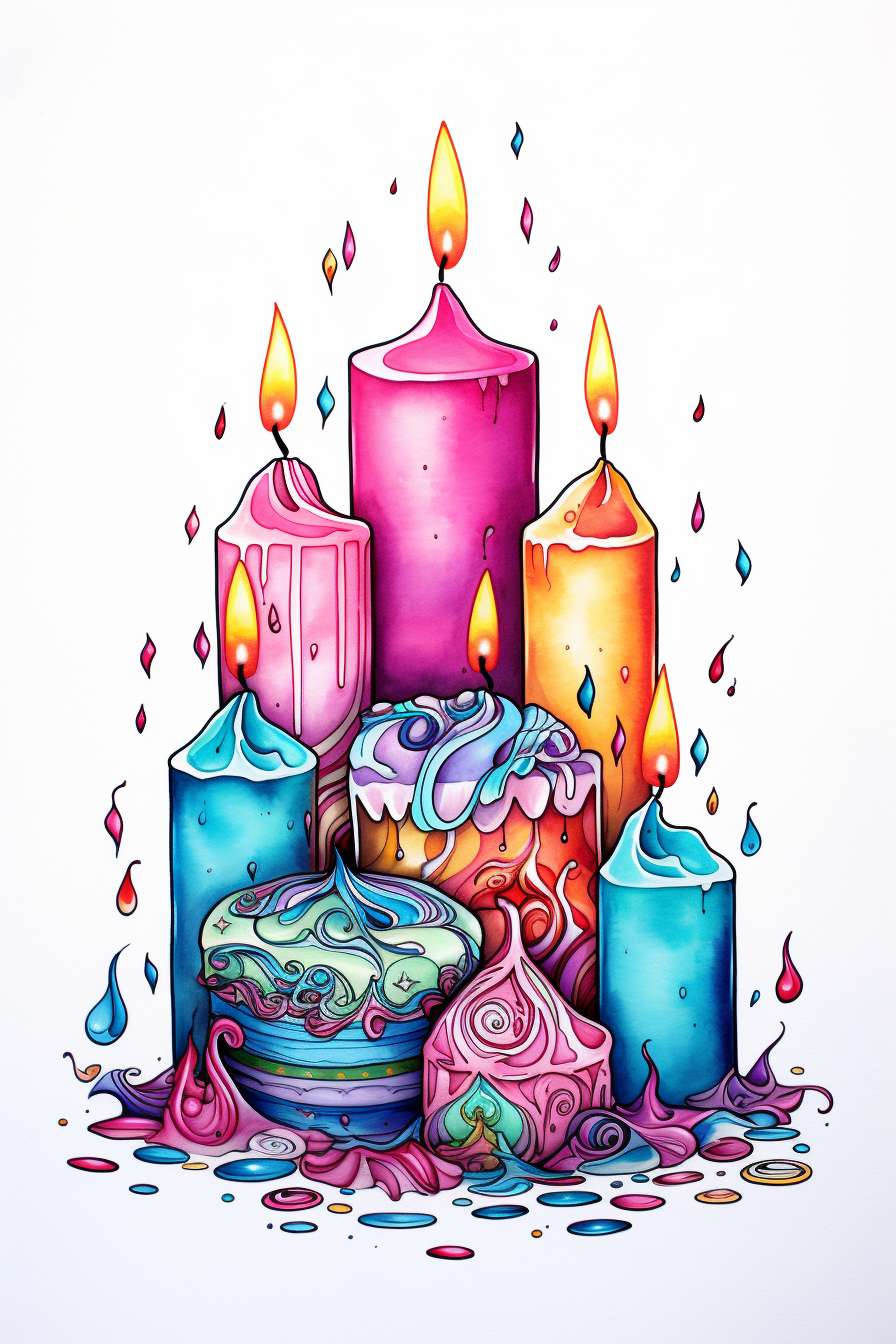 adorable colorful candles graphic