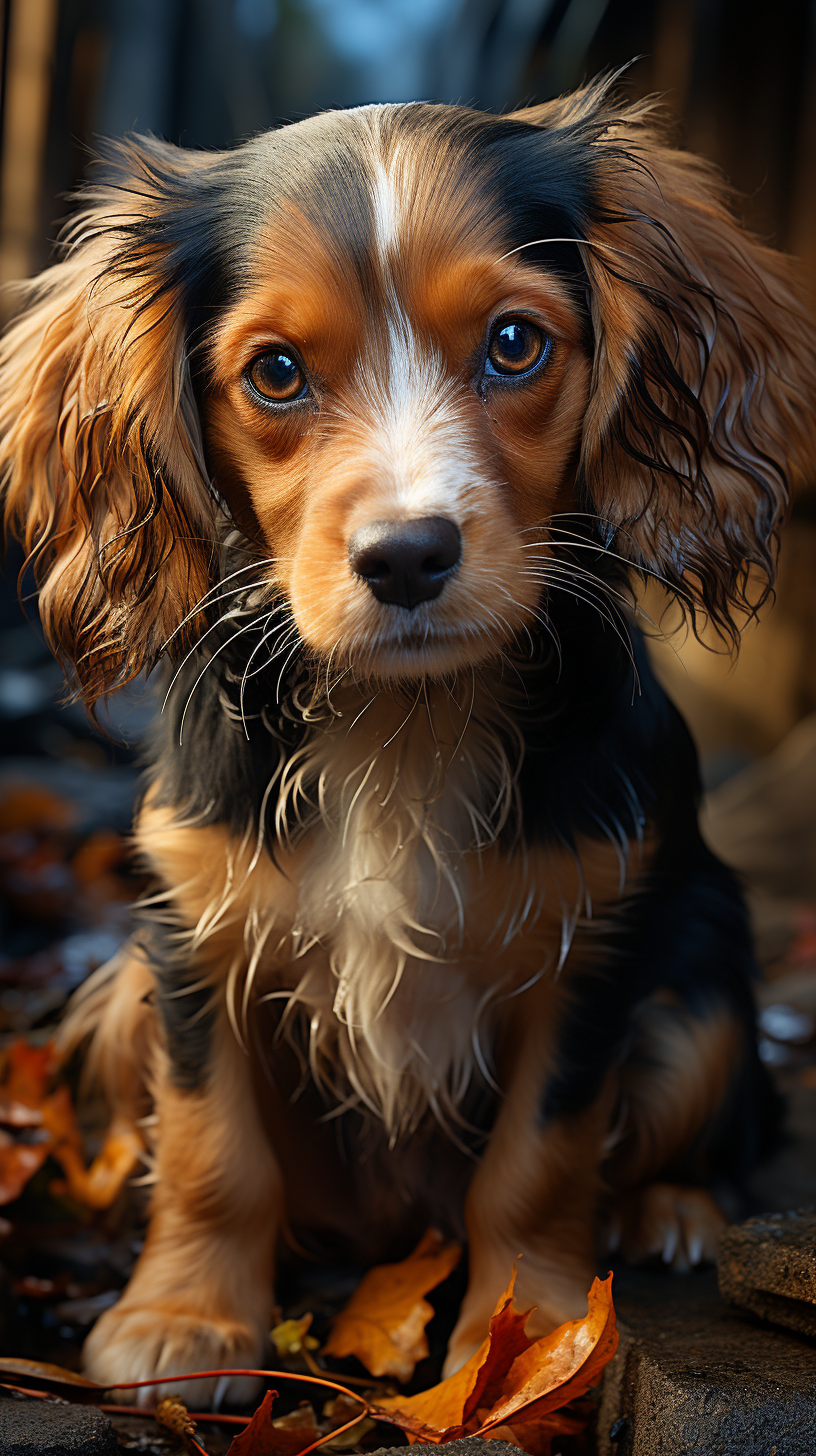 adorable puppy dog in stunning photo with Nikon camera