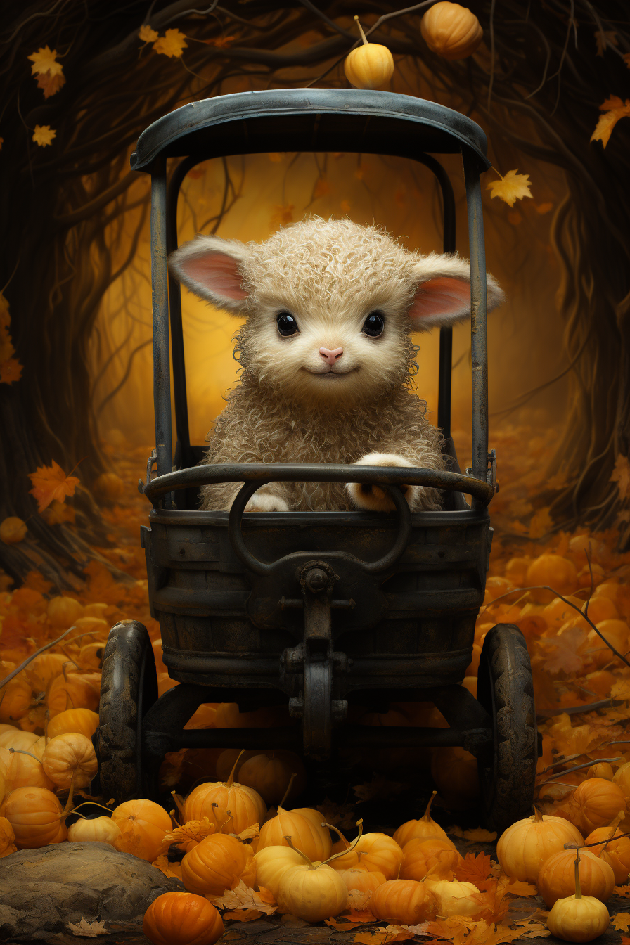 Sheep Cart Pulled by Deer | Catherine Hyde Style