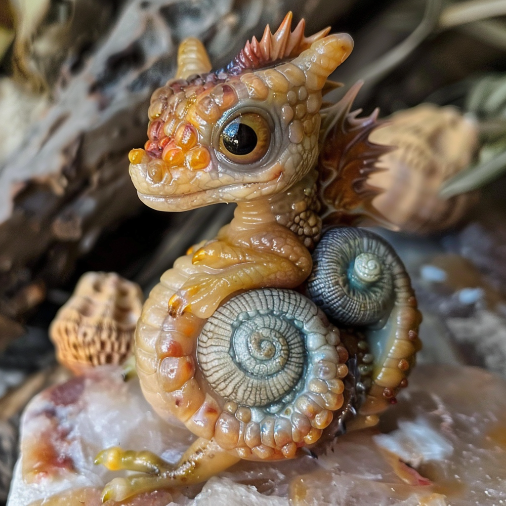 Cute dragon with snail shell