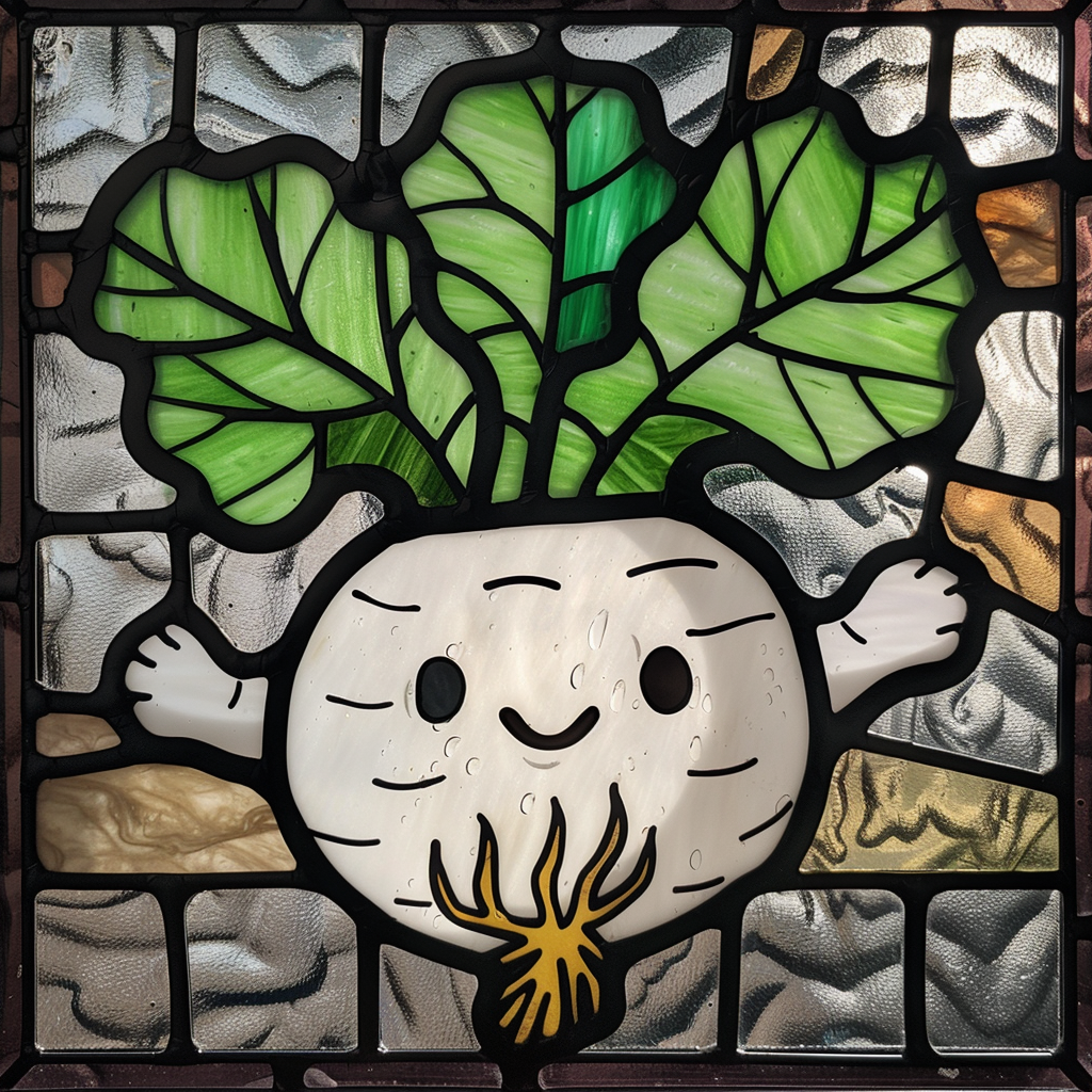 Stained glass cute turnip bender