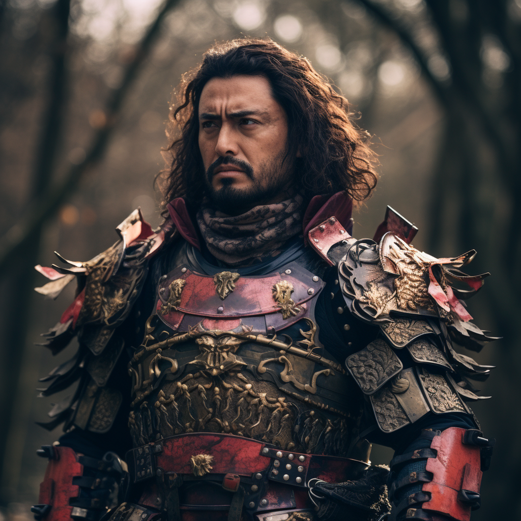 Singer Adriano Pappalardo in Japanese Medieval Battle Armor