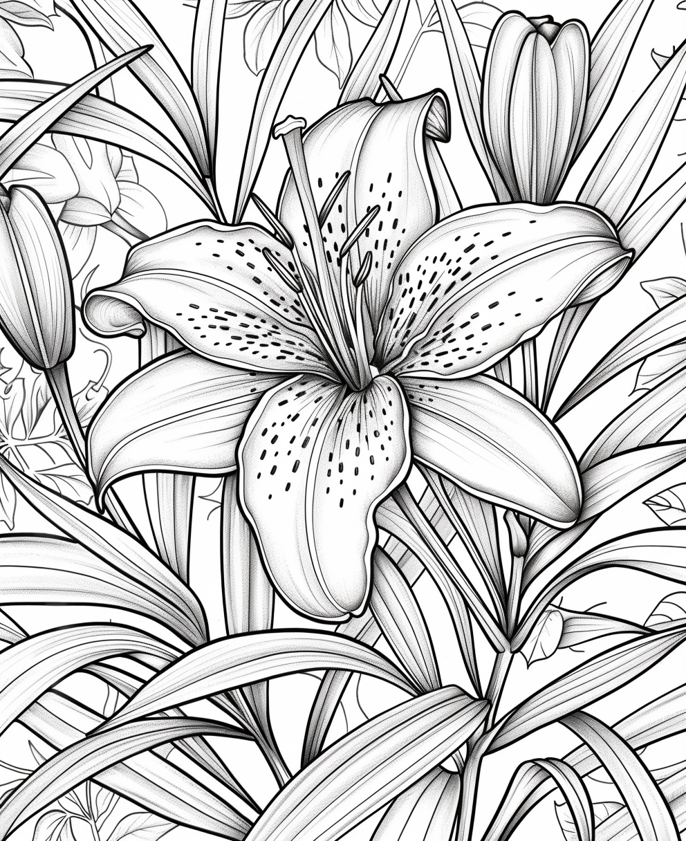 Lily Flower Coloring Page