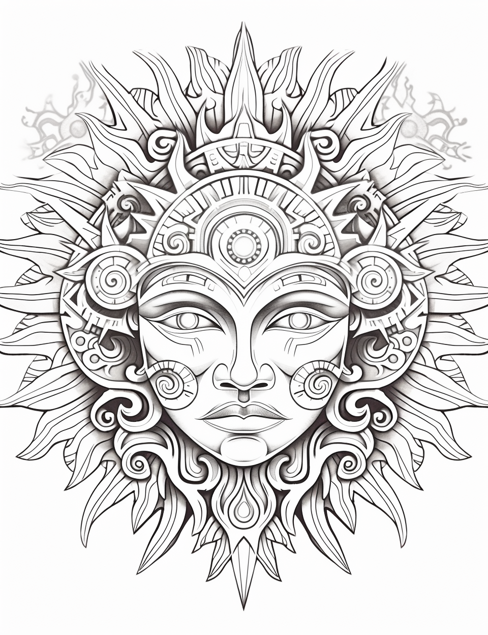 Detailed mandala coloring page for adults