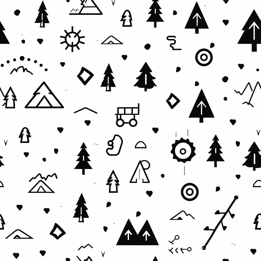 Simple Adventure Pattern in Black & White