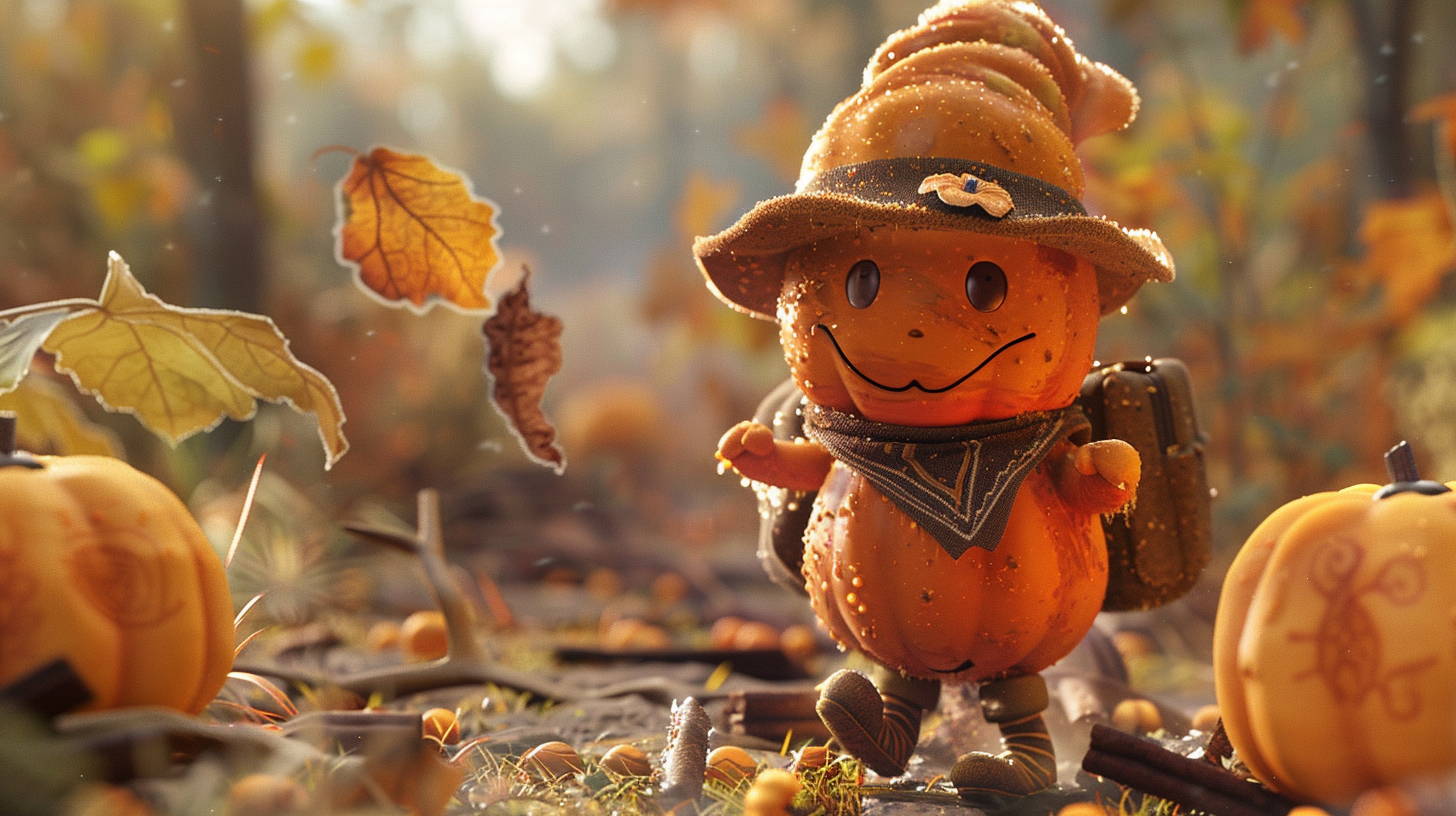 Pumpkin character explorer forest cinnamon