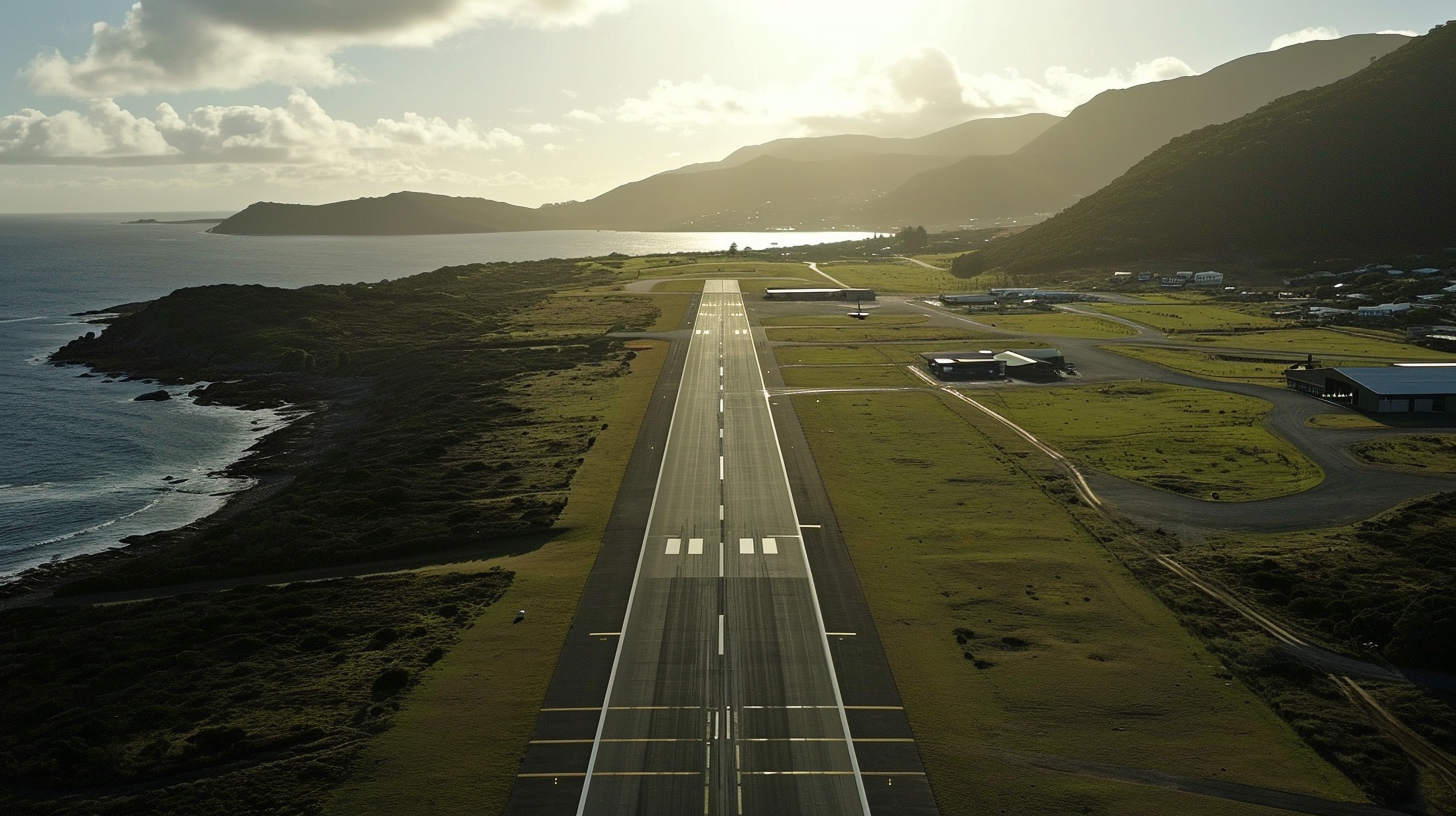 Aerial view of biosecure military base in Tasmania