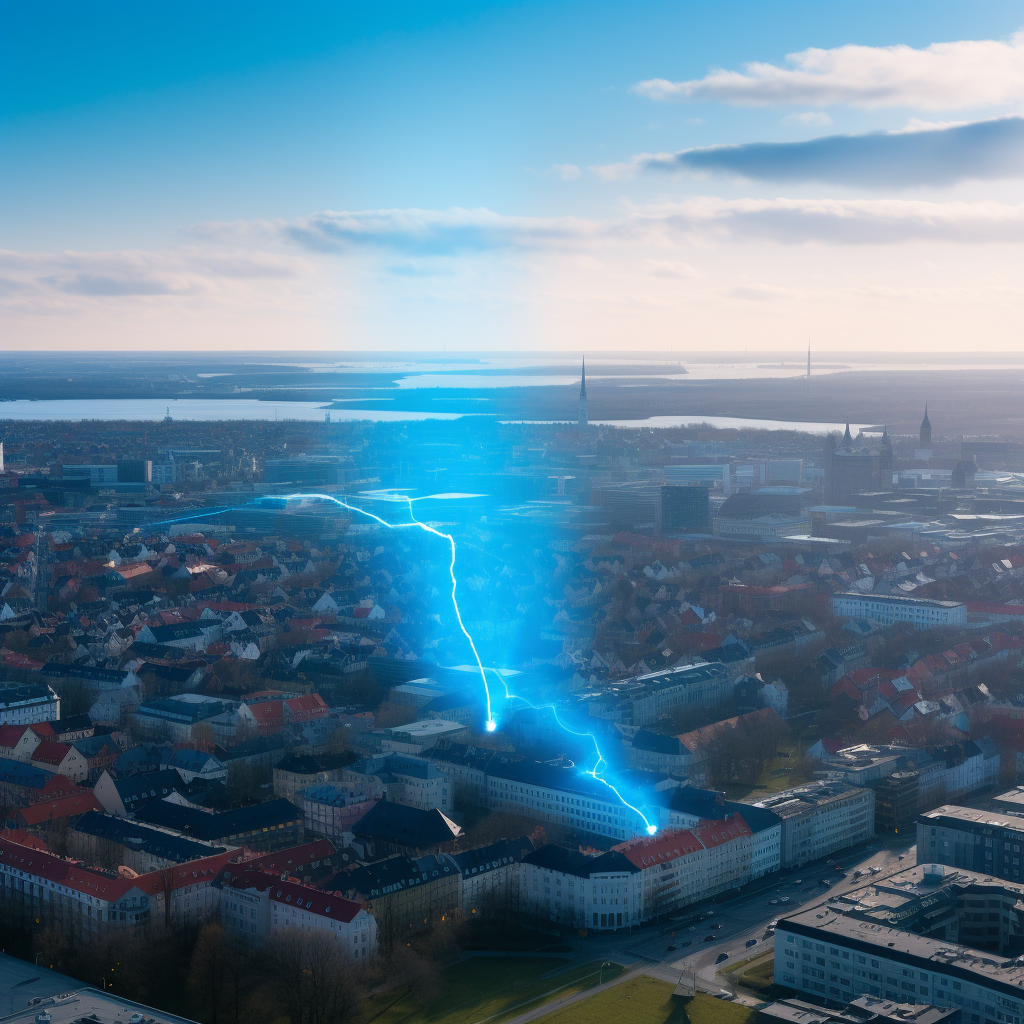 Aerial super force field protecting Malmö City