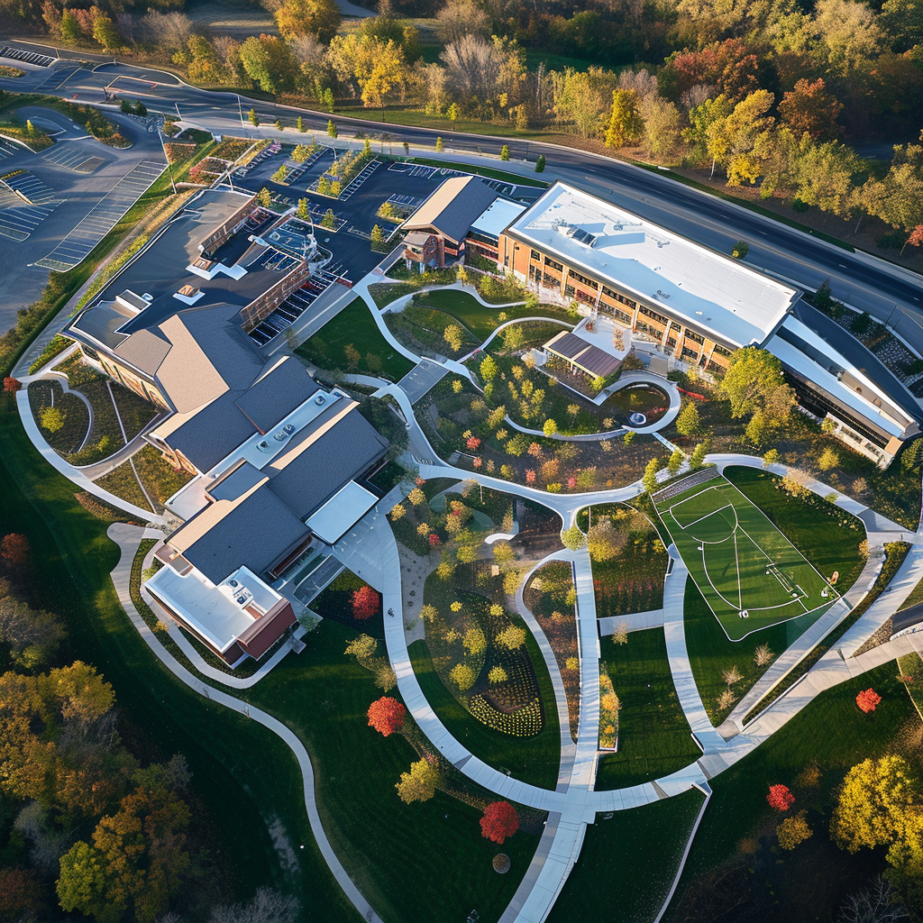 Aerial View Recreation Center Administration Space