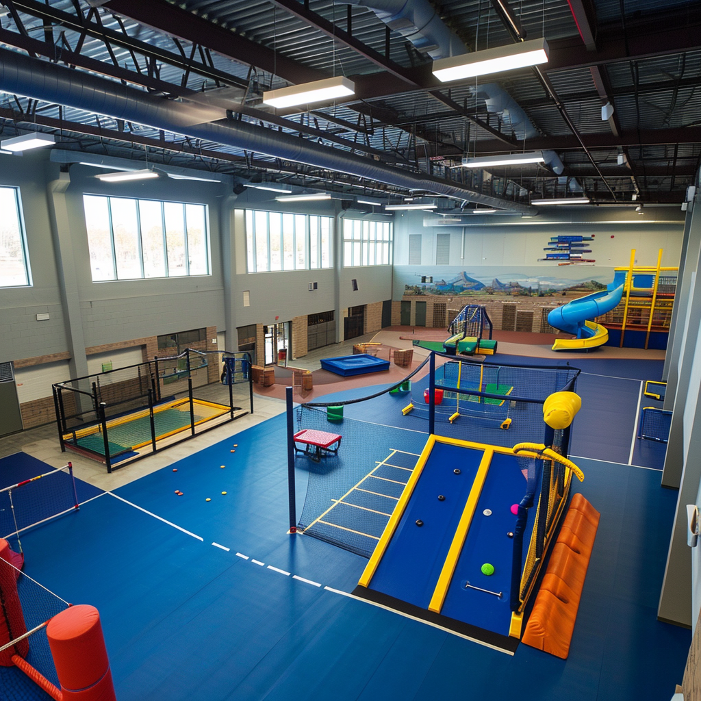 Aerial view recreational center space