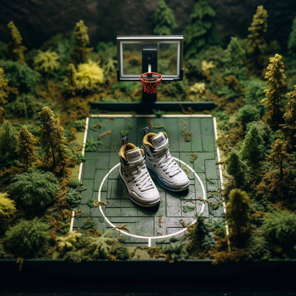 Travis Scott Sneakers on Basketball Court