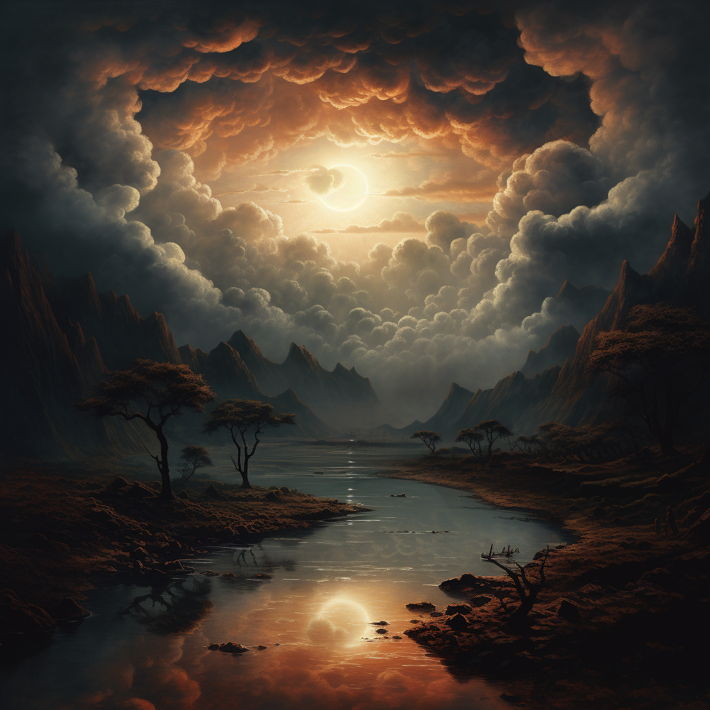 Beautiful atmospheric landscape cover art