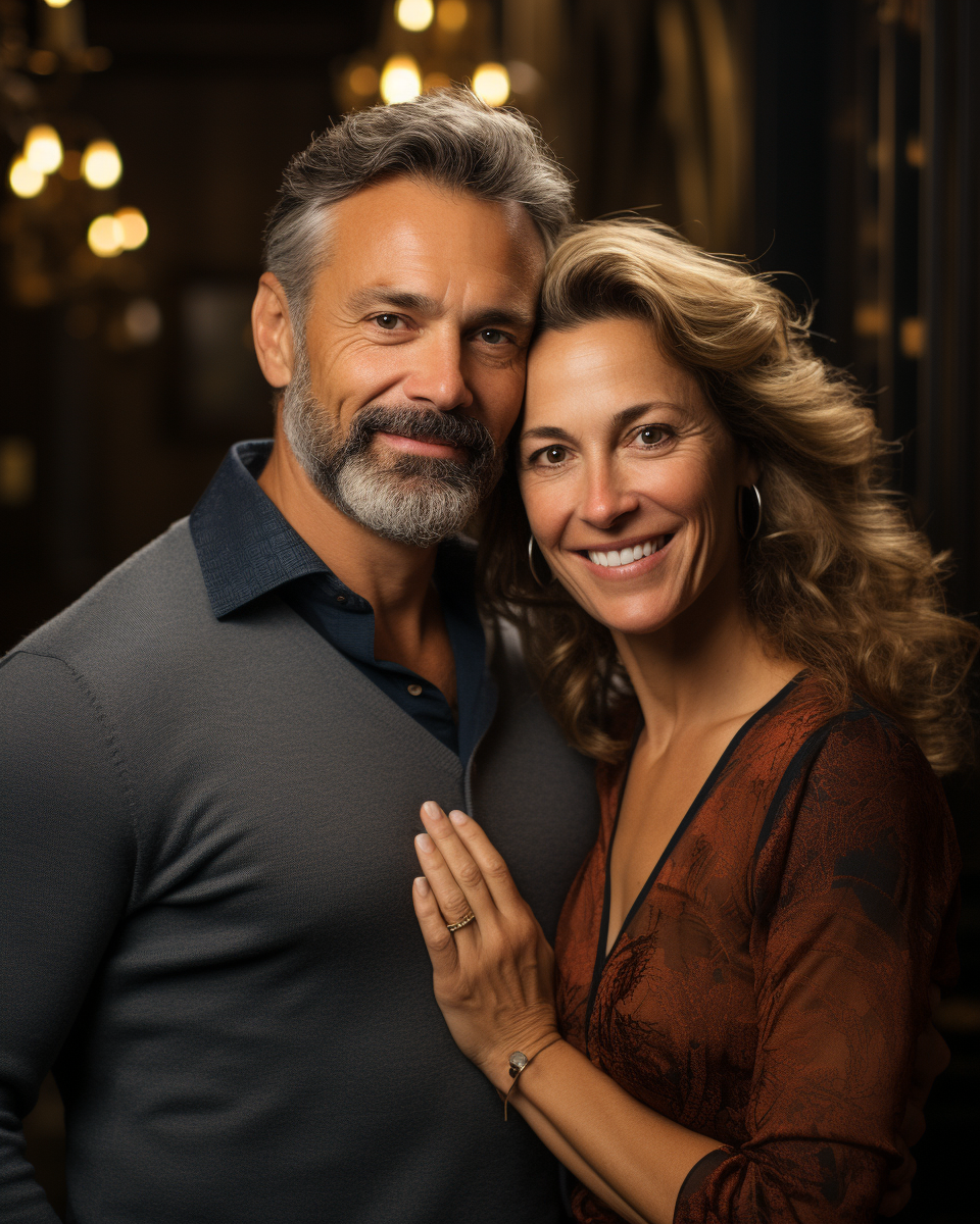 Affluent couple in Hershey, Pennsylvania wearing casual clothing