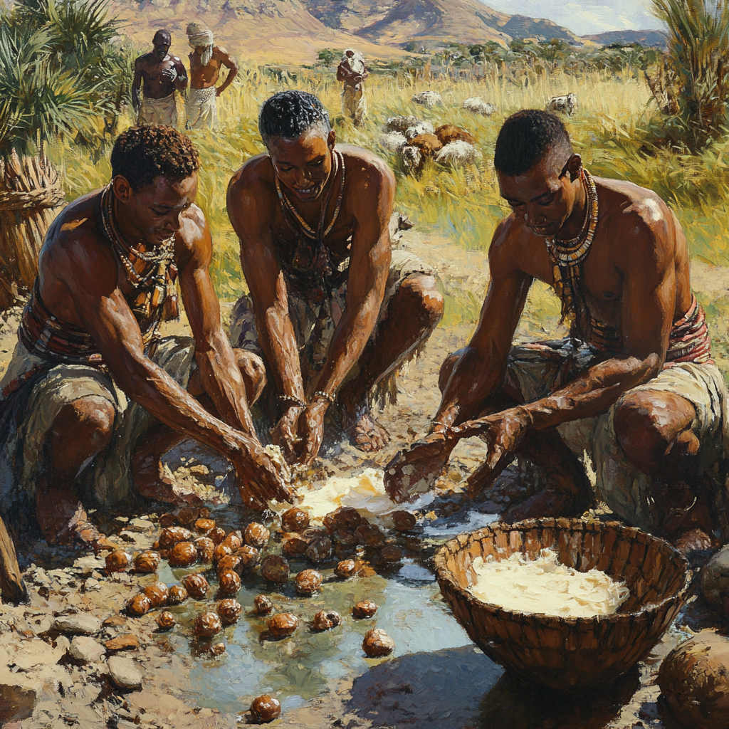 africa shea butter being used on african skin