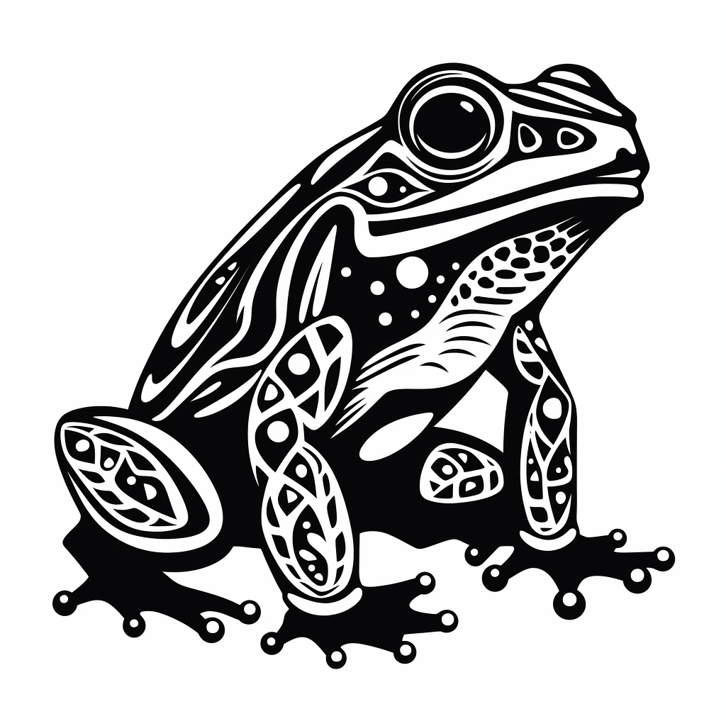 Black and White African Bullfrog Graphic