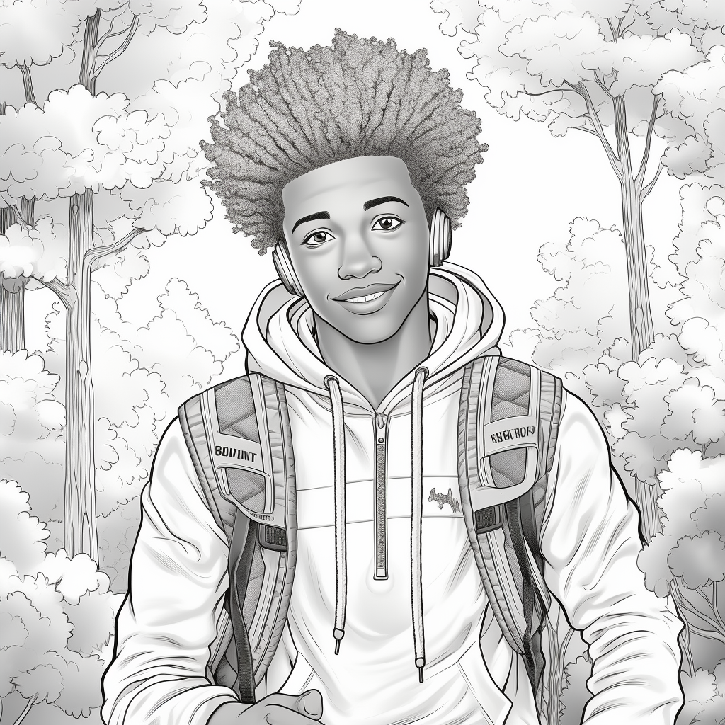 Illustration of a black boy as a teenager