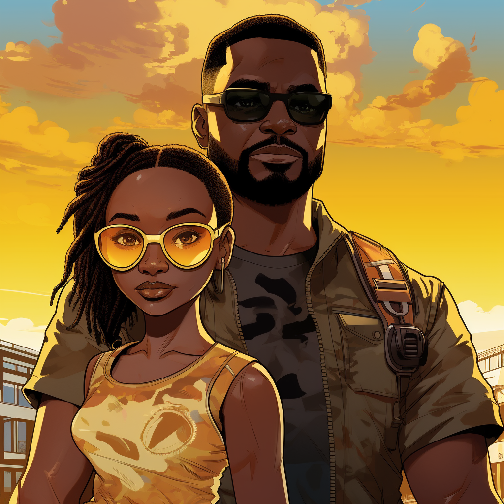 African American Father-Daughter Podcast with Comic Characters