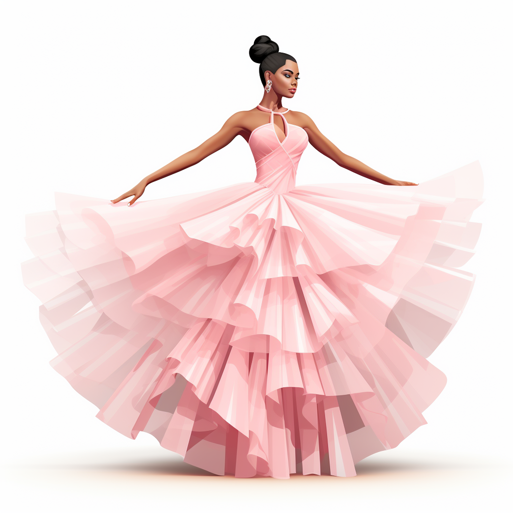 African American ballerina in pink tutu