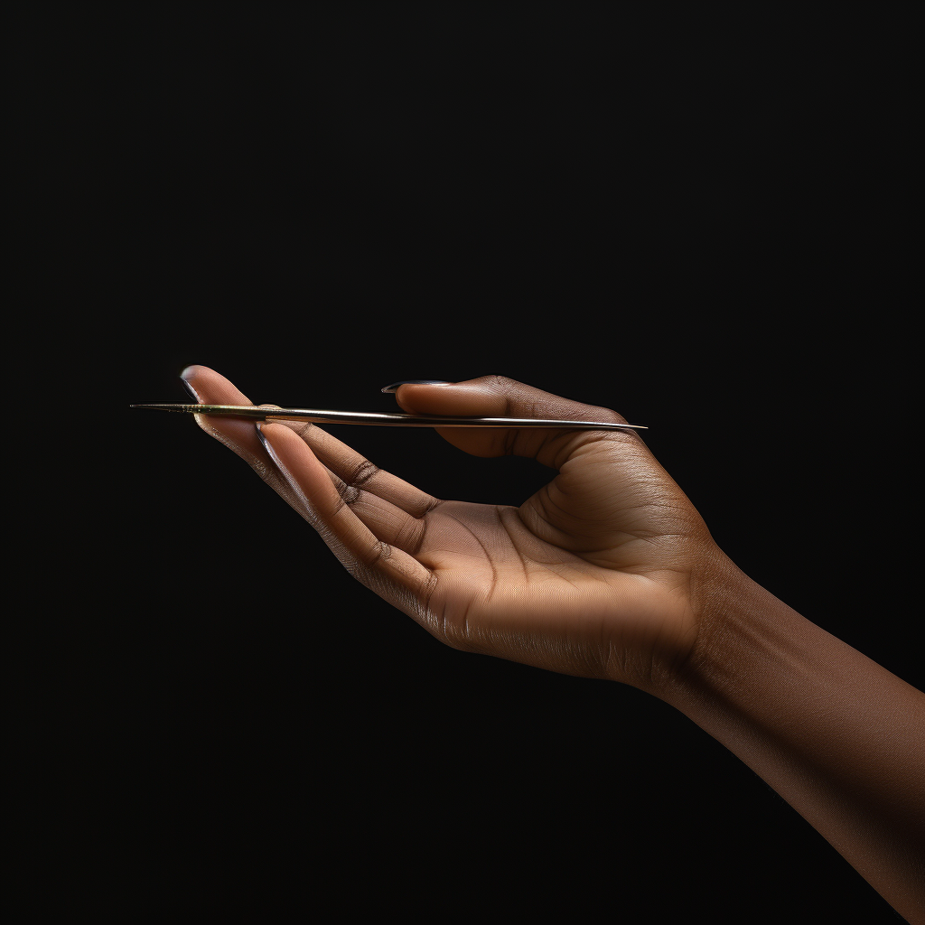 Woman's hand using tweezers for grooming