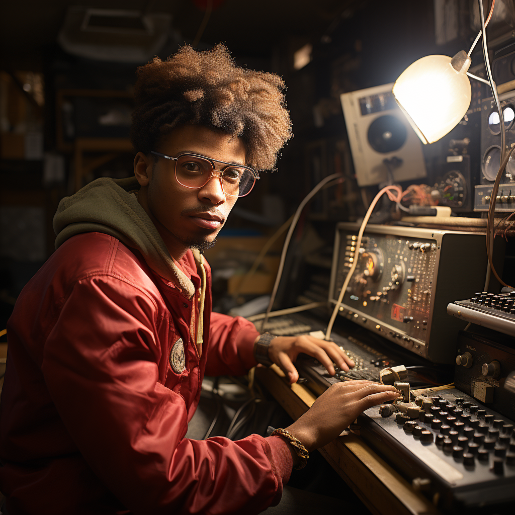 African American HBCU student with video equipment