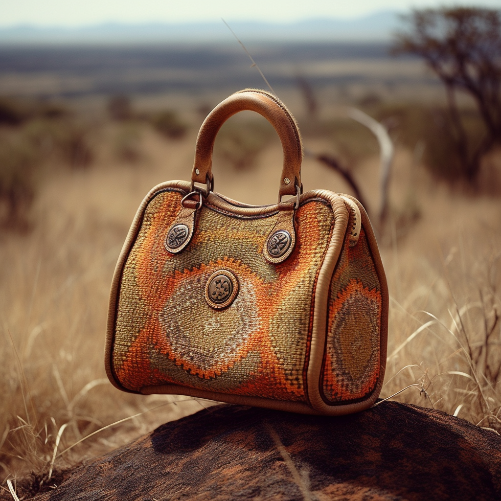 Colorful African-Chinese Handbag in the Wilderness