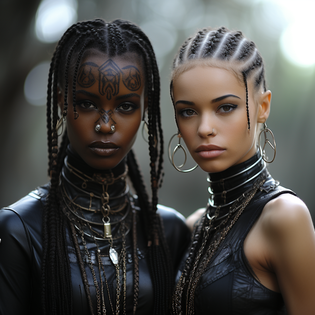 Black African Female Clones with Futuristic Style