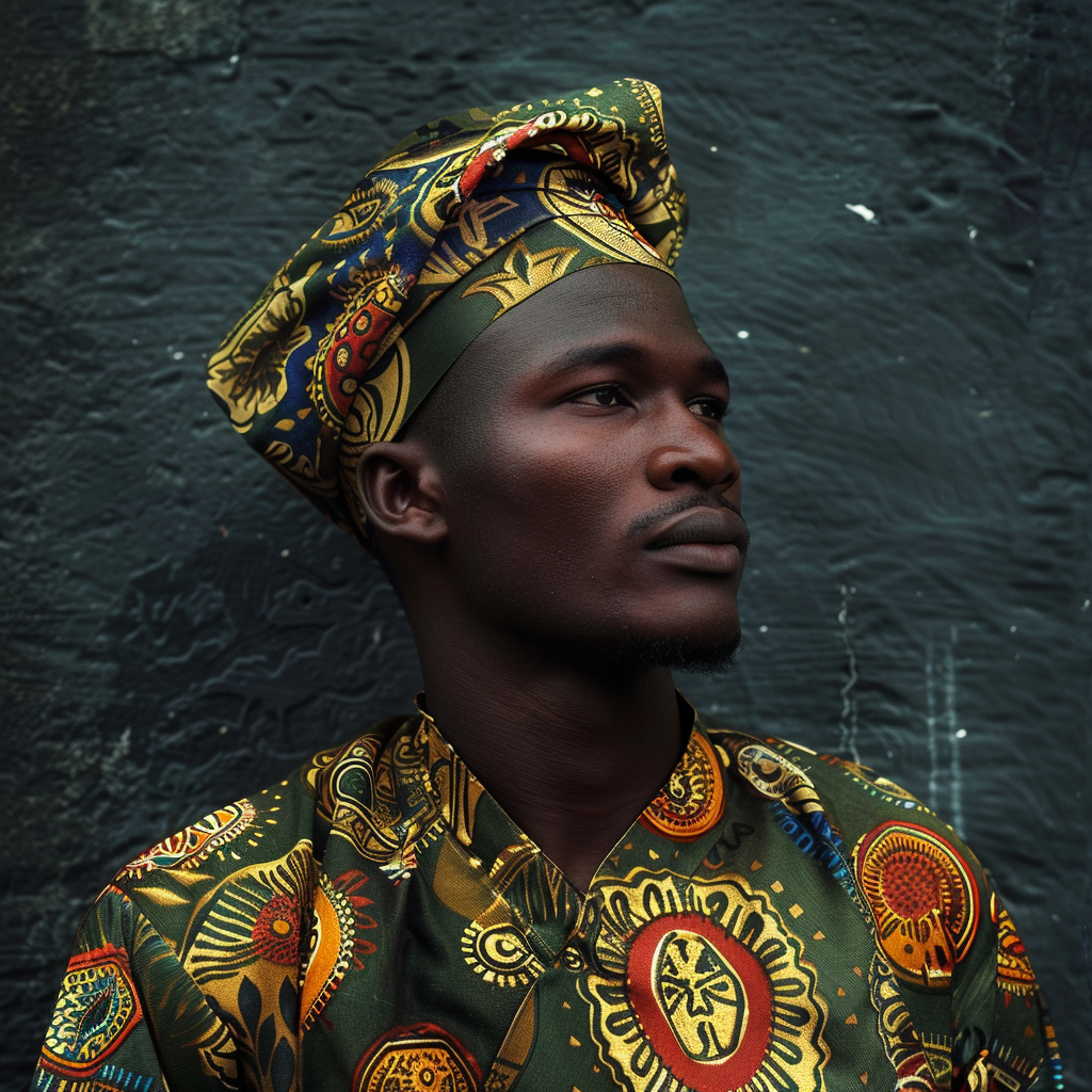 African Ghanaian Man Smock Clothing