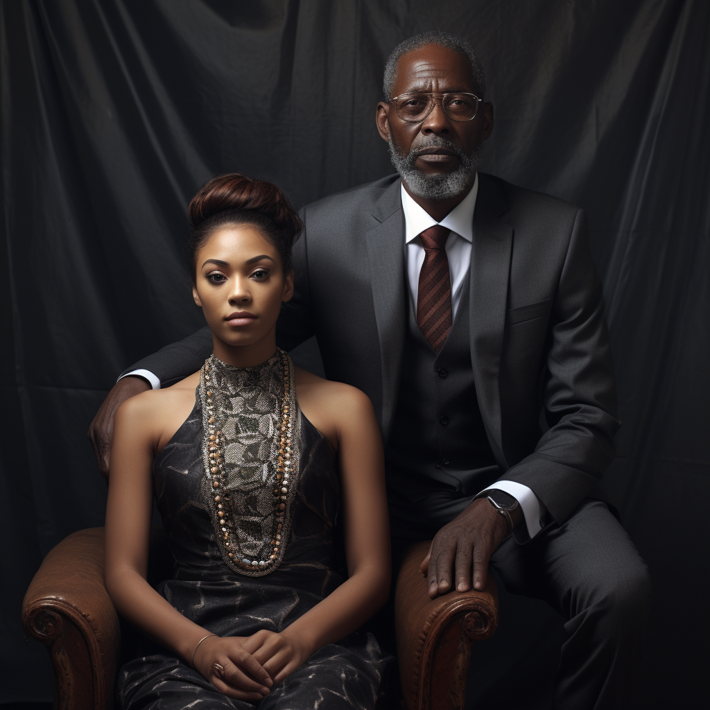 Father and Daughter in African Wedding Attire