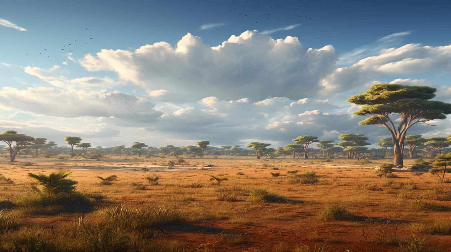 African Savannah landscape with depth of field