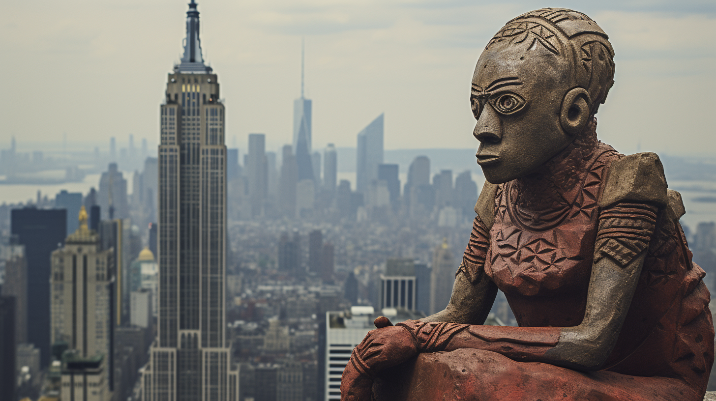 African statue in New York City