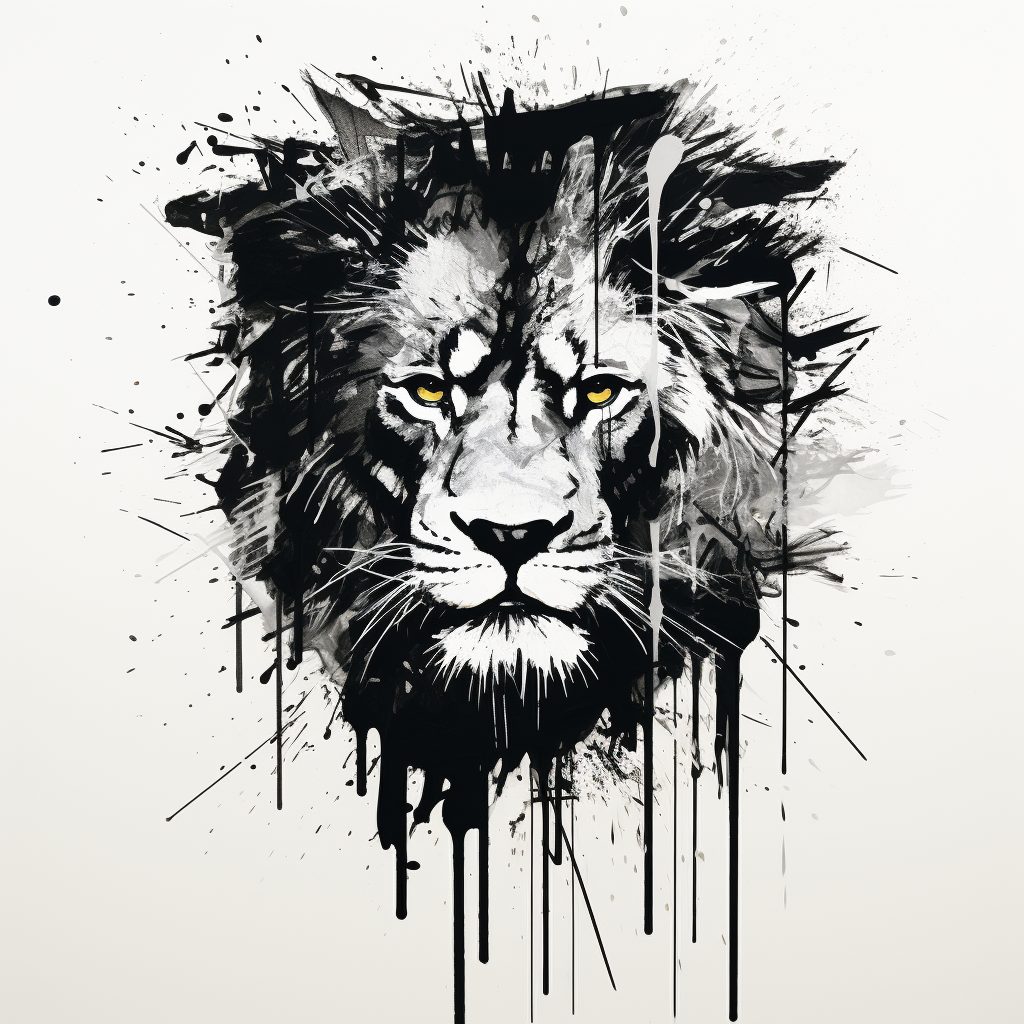 Minimalist African lion art