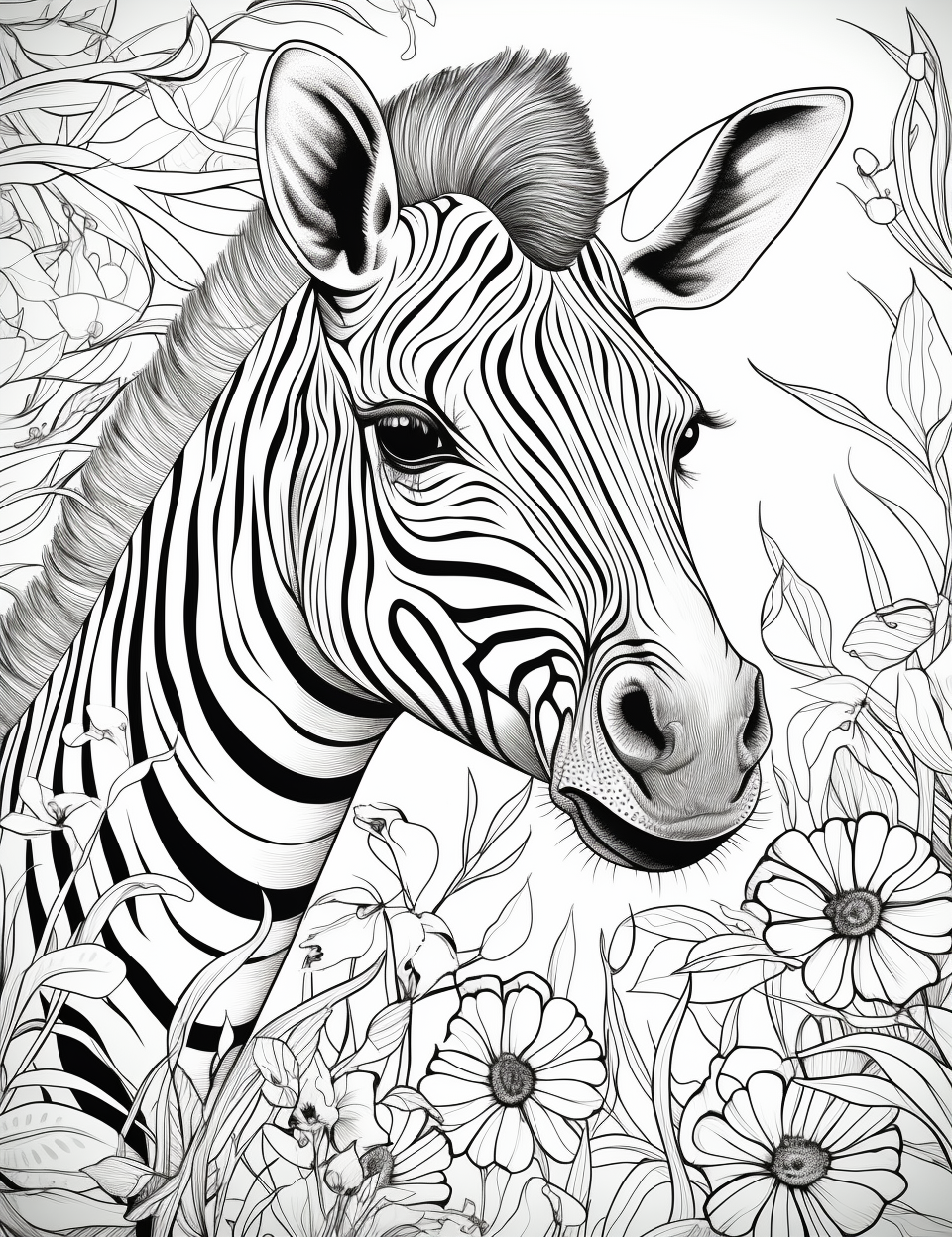 Coloring page of African wildlife