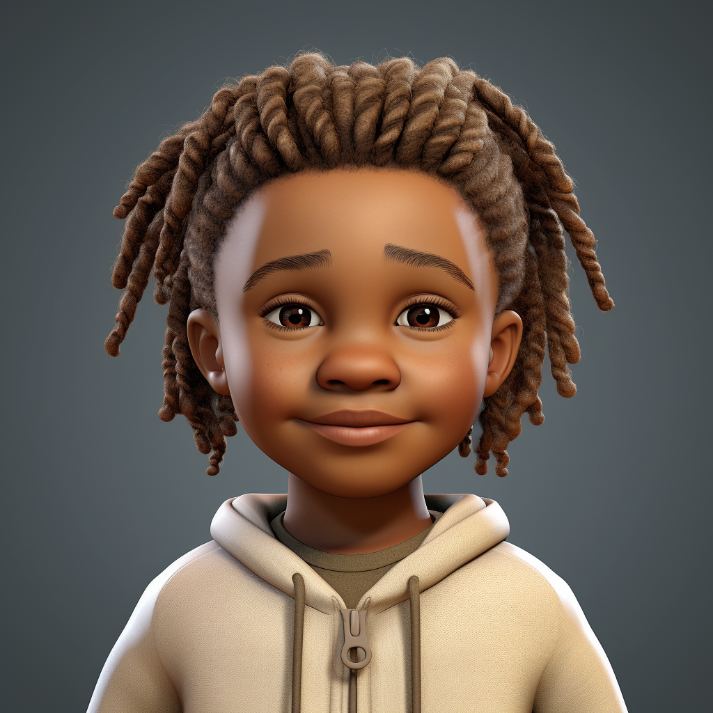 African American toddler boy with dreadlock hair