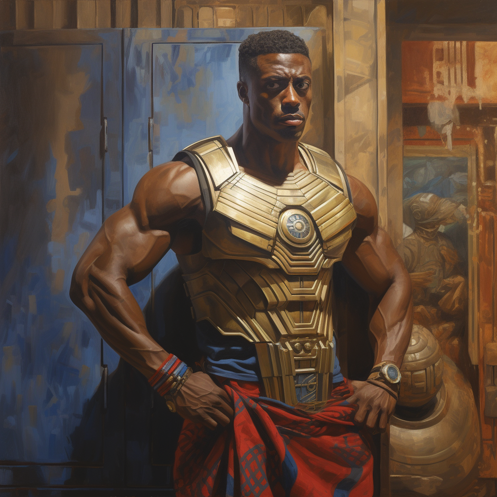 African-American Art with Muscular Dr. Who