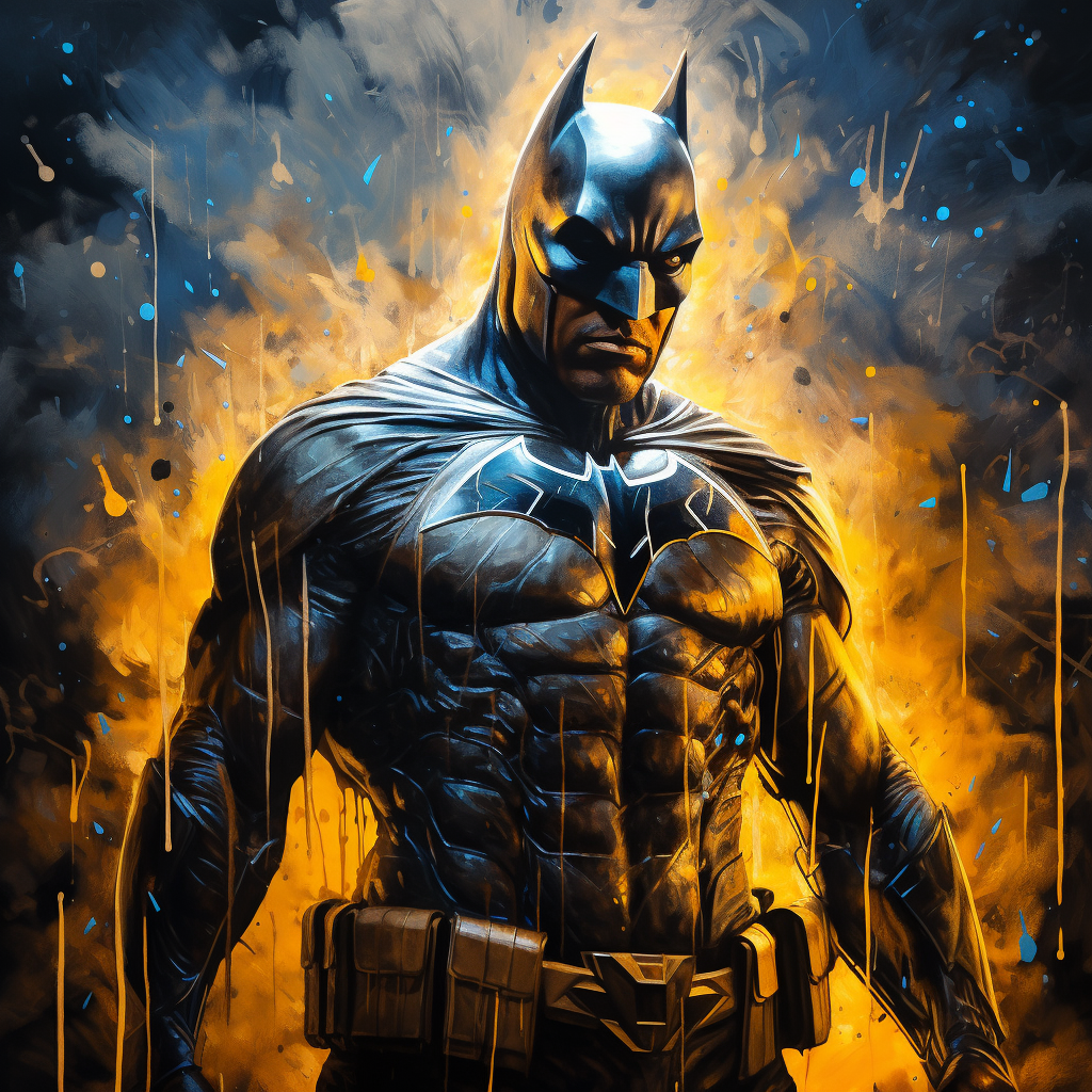 African American Batman in Dramatic Paint