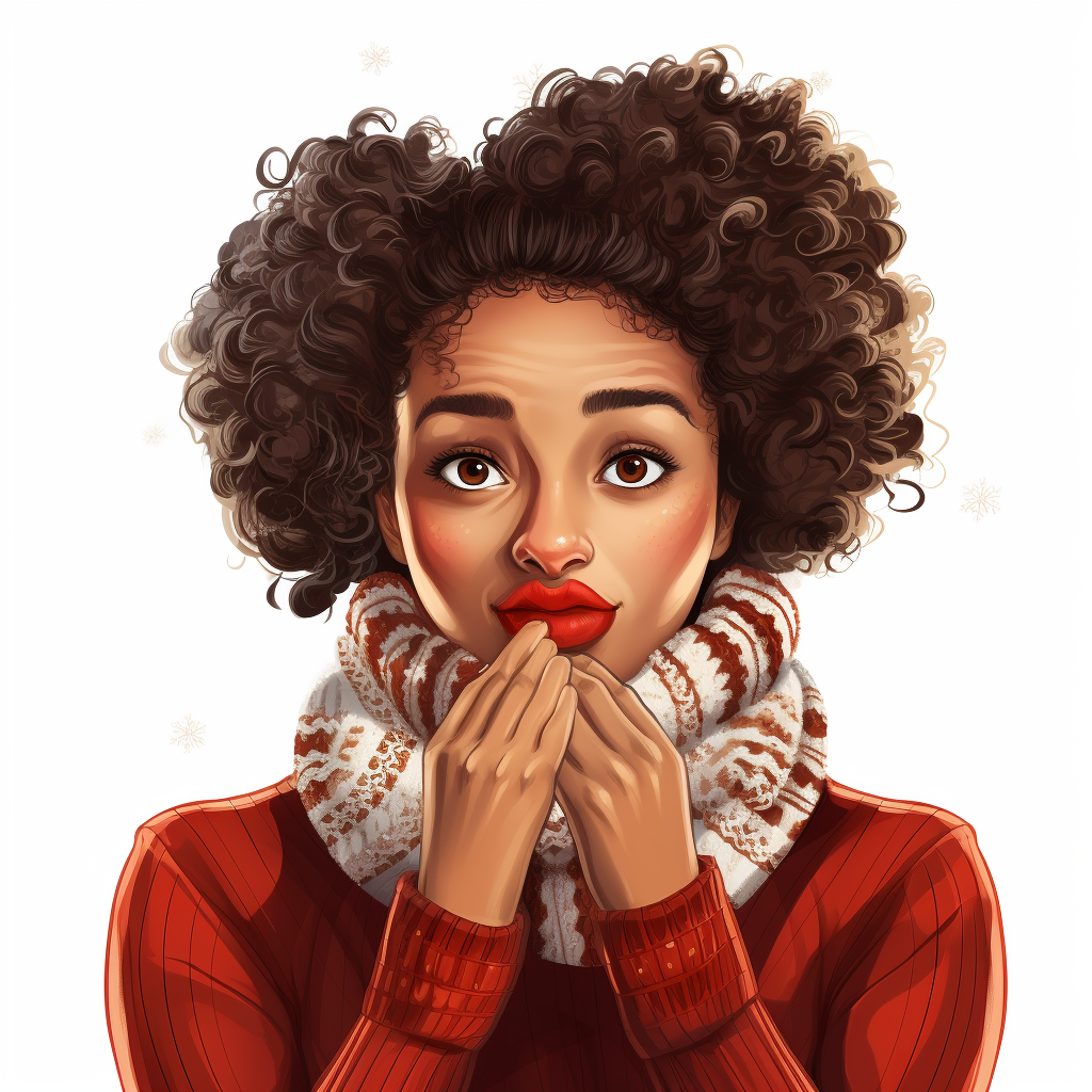 African American girl wearing a cozy Christmas sweater