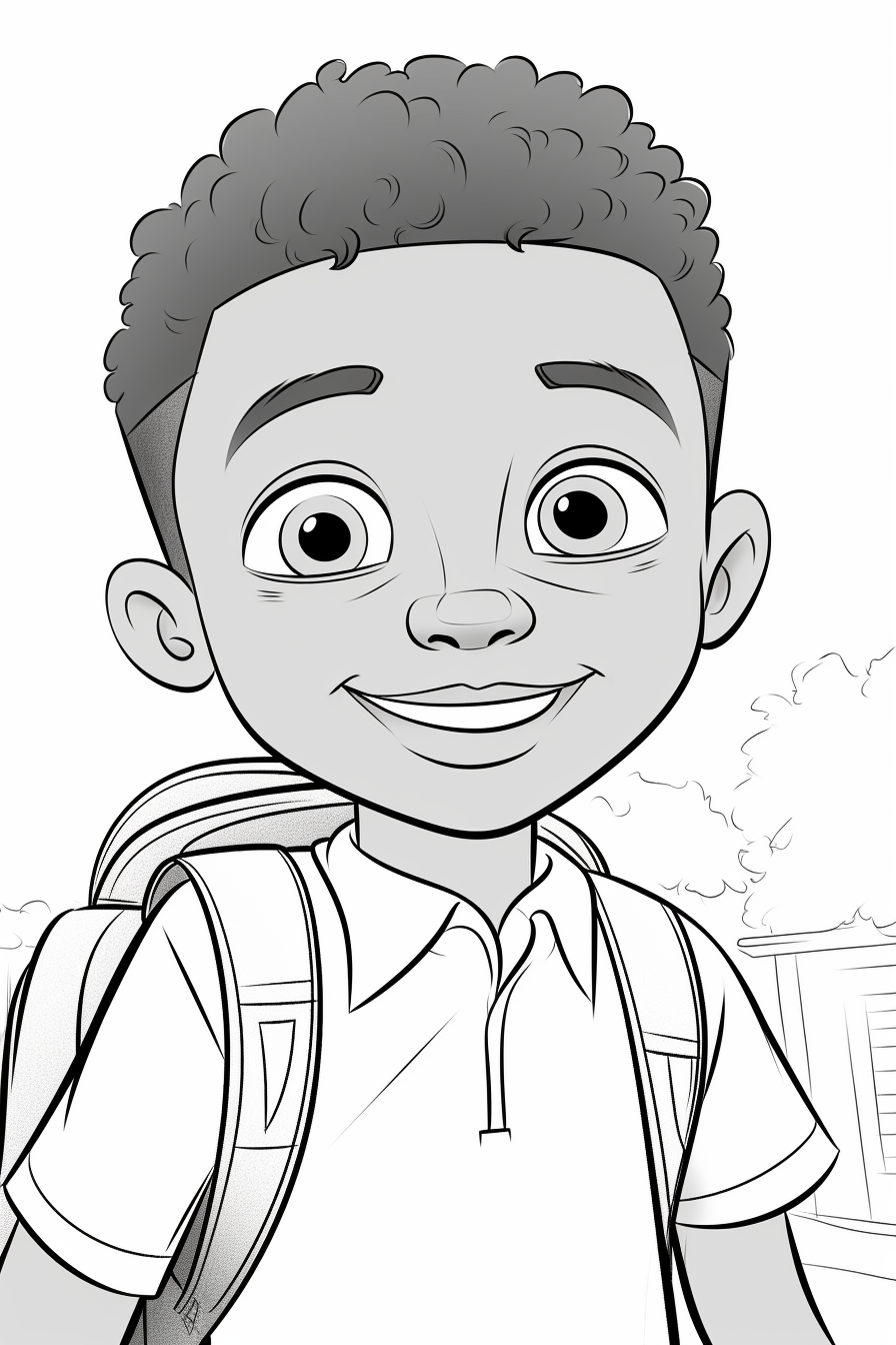 African American little boy at school