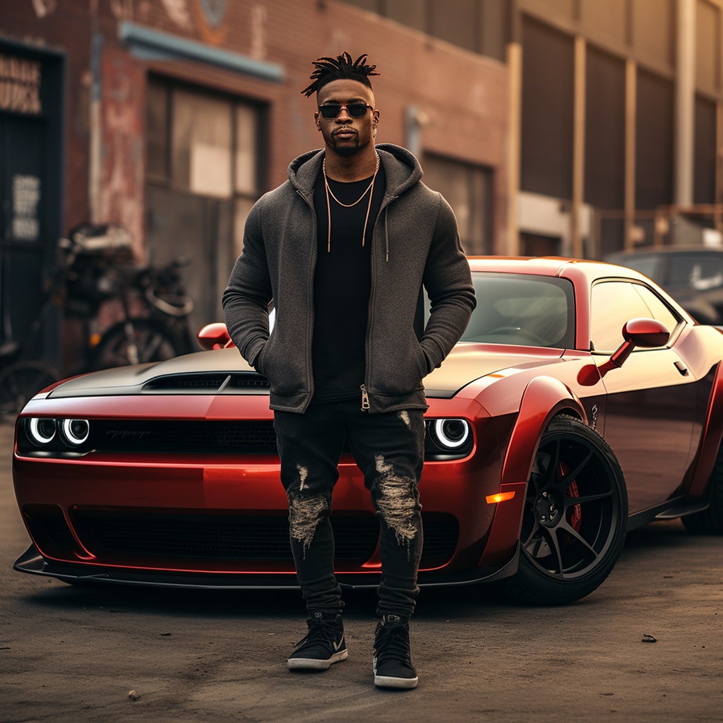 Stylish African American man with tattoos and great fashion sense