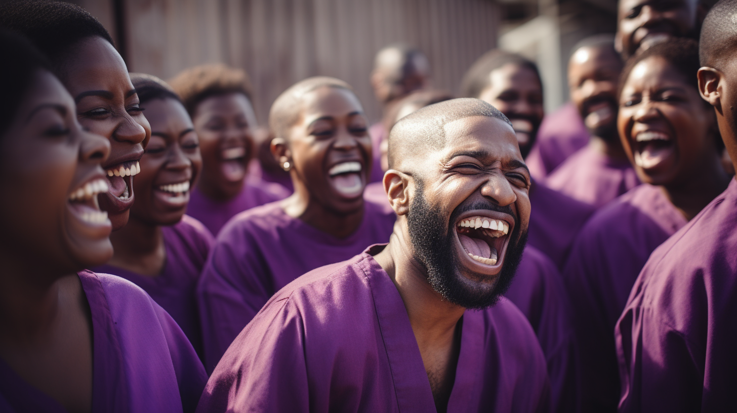 African American Group Laughing Together