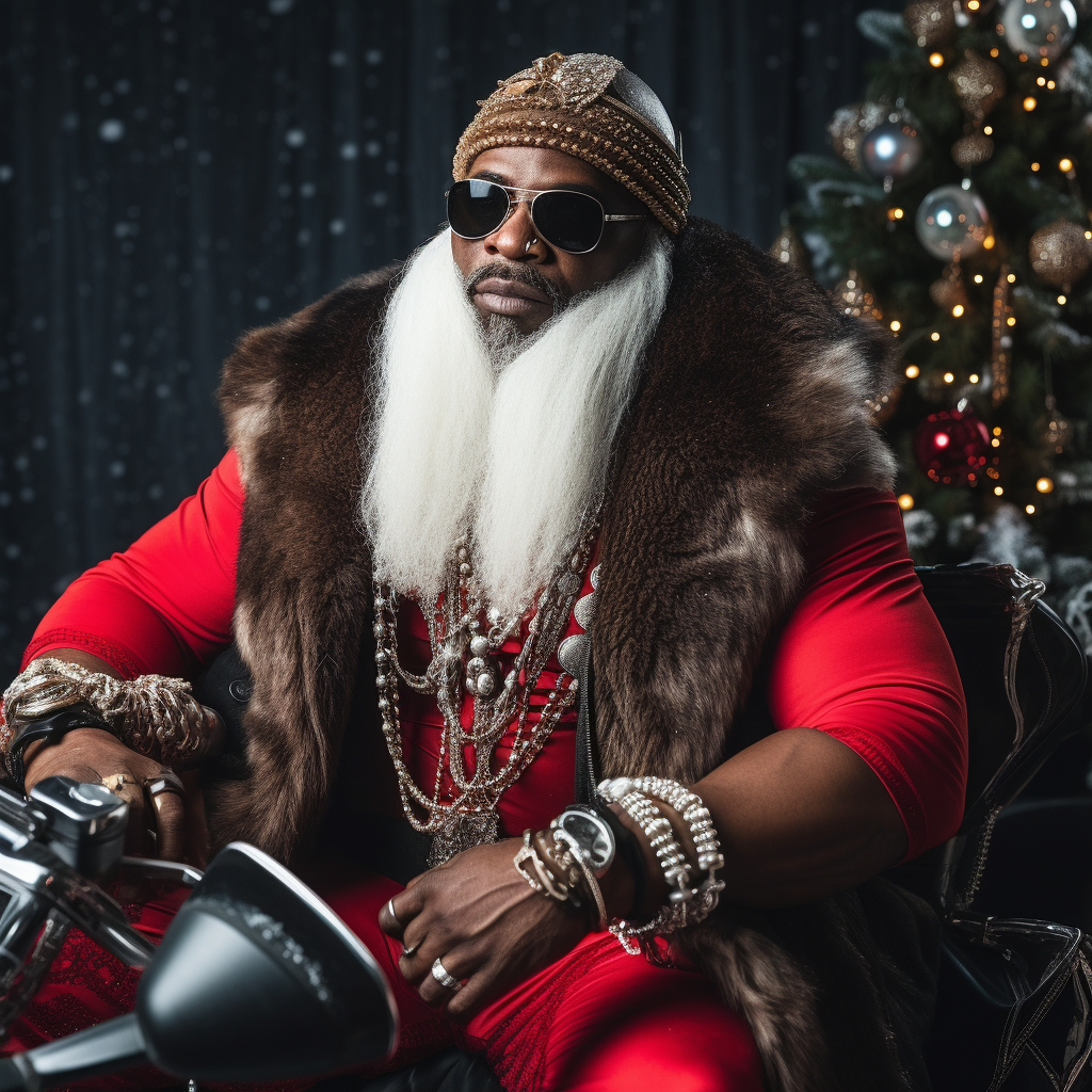 African American Santa with Sleek Style
