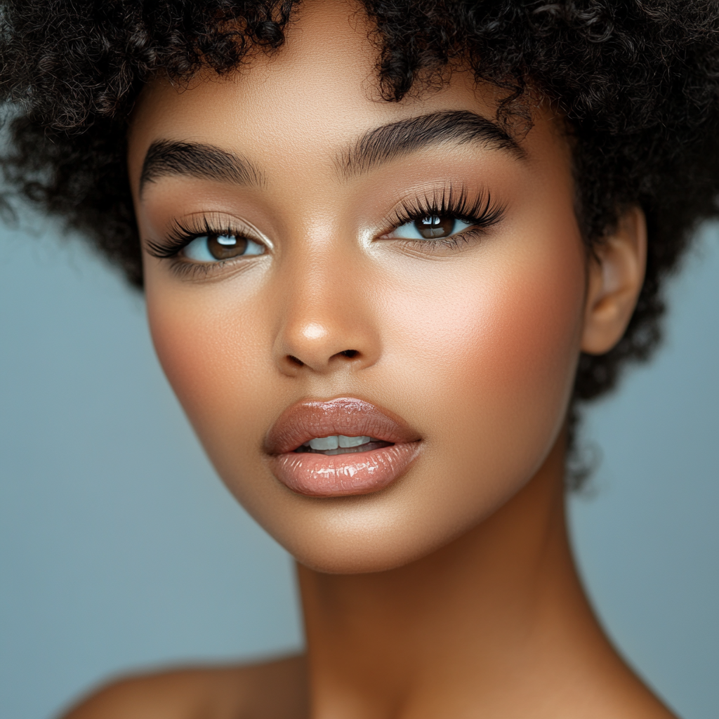 African American woman with curly hairstyle