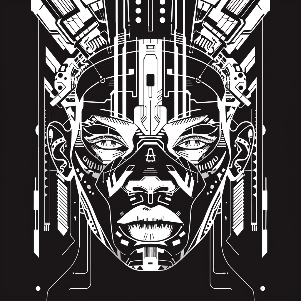 Minimal African Cyberpunk Character Cards