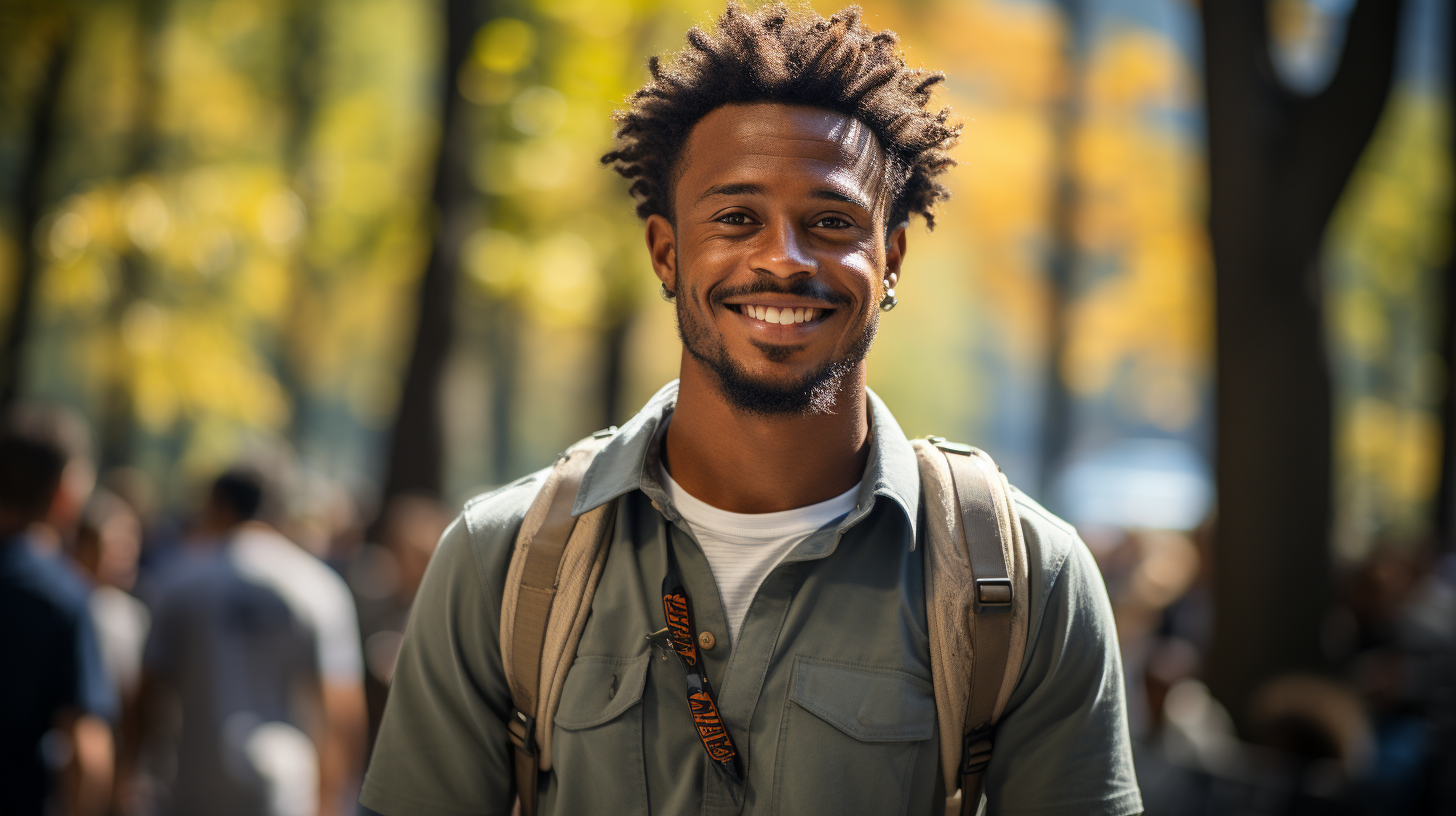 Young African Diaspora Lover Walking in Central Park