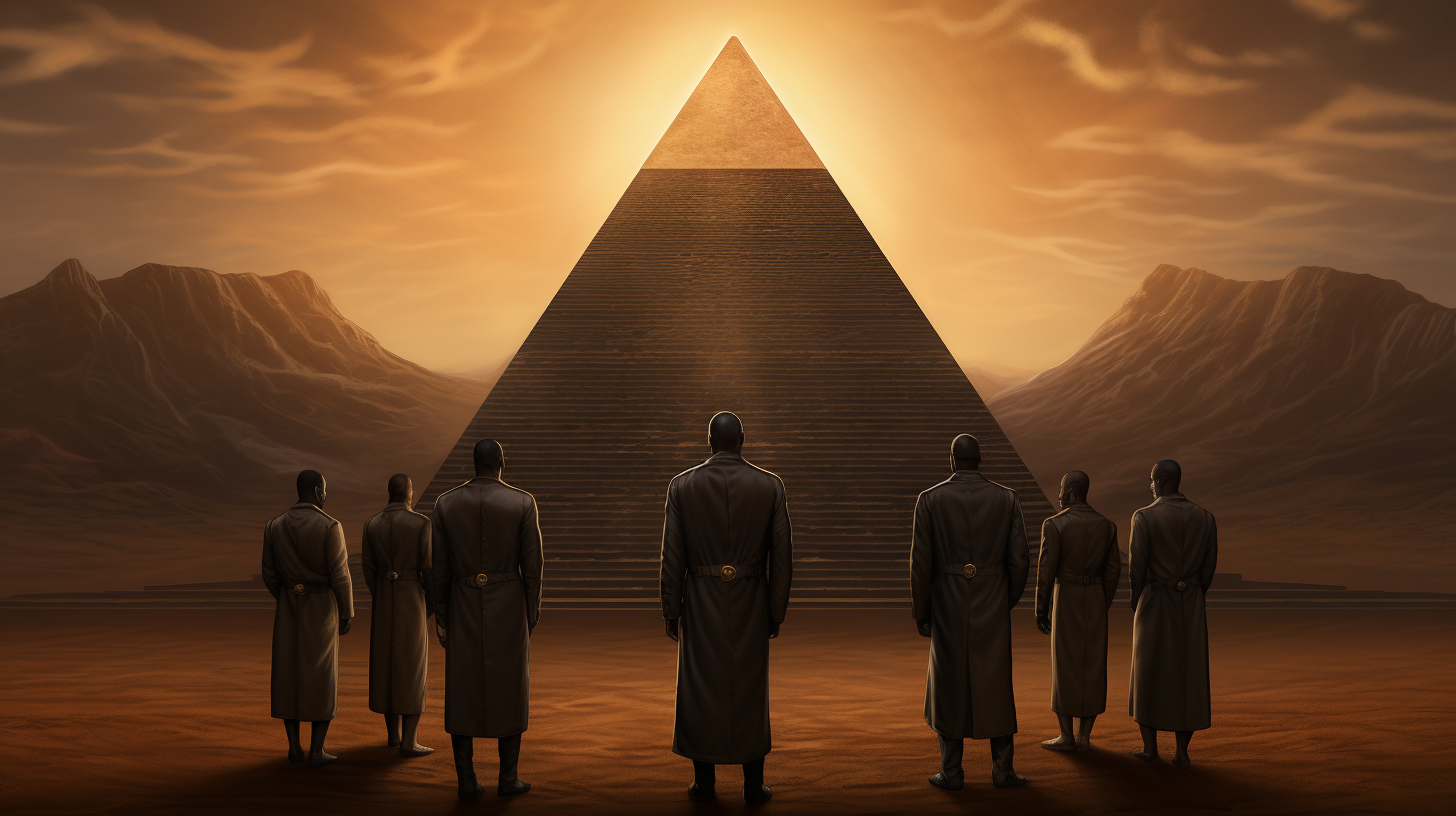 African leaders at the pyramid