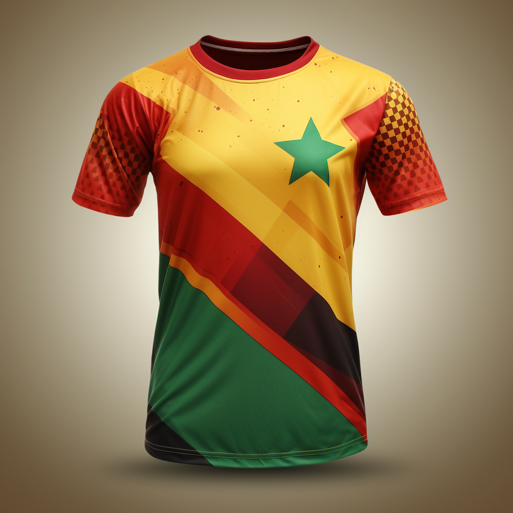 African soccer team jersey with flag