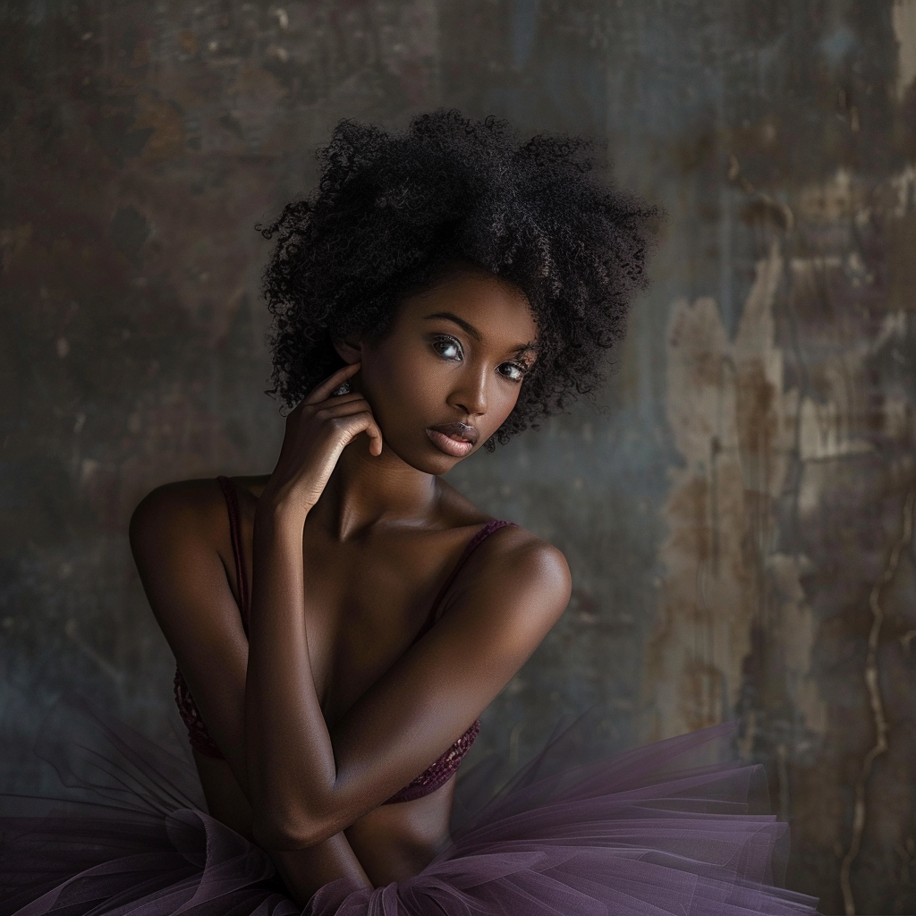 Afro Futuristic Ballerina Tutu Pose