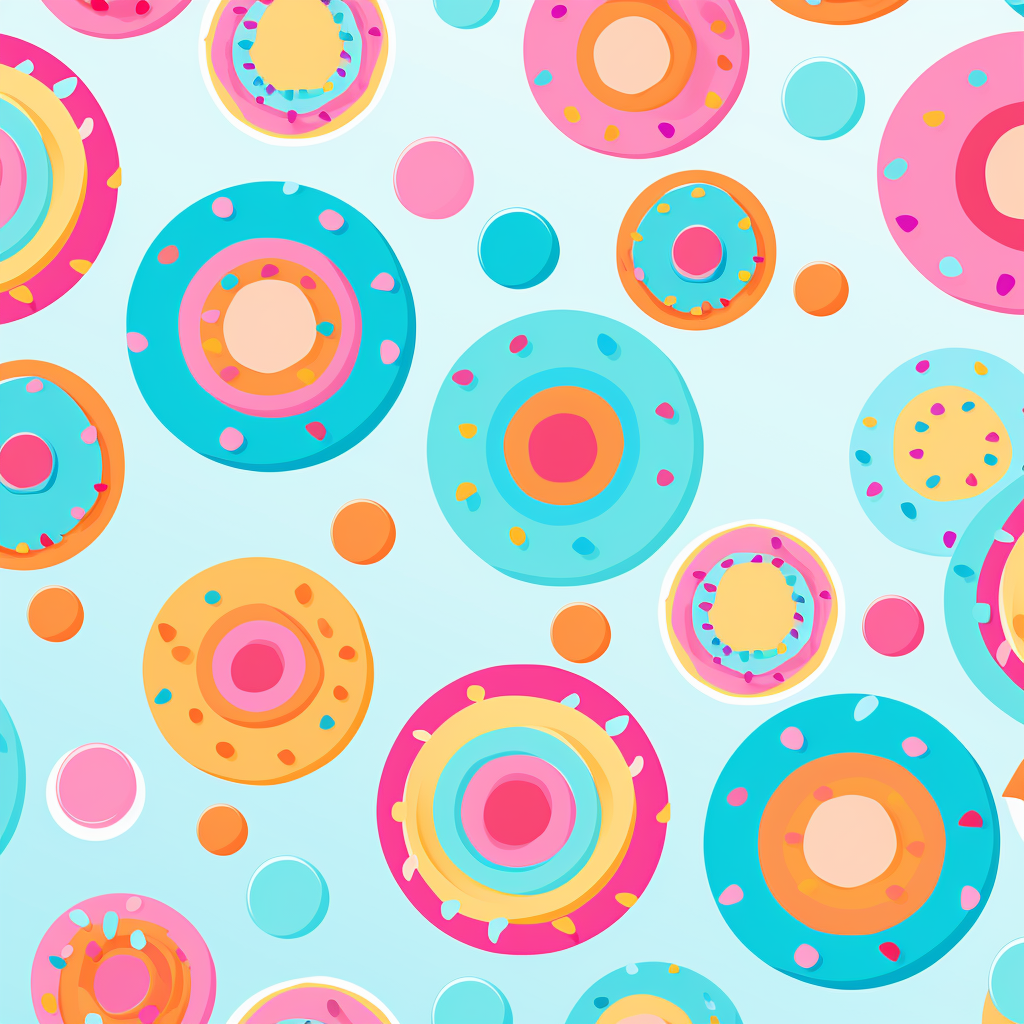 Colorful donut fabric pattern design