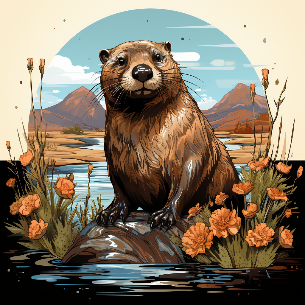 Agave beaver logo illustration