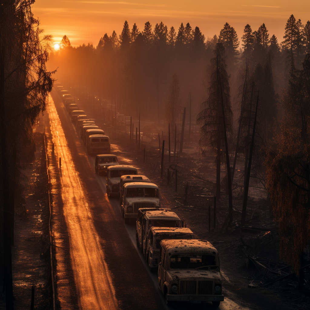 View of Old Rusted Cars on Highway