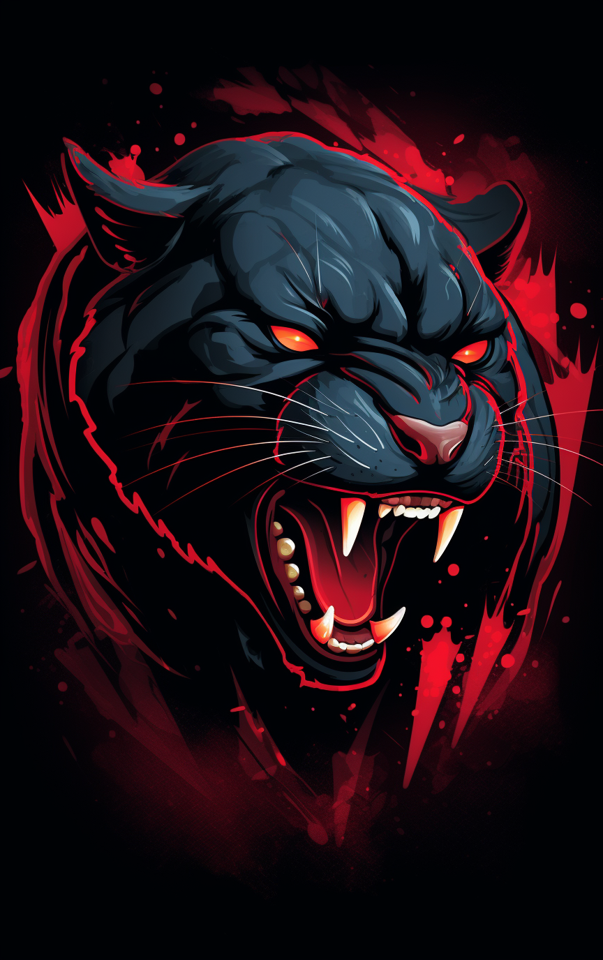 Aggressive Panther Logo for T-Shirt Design